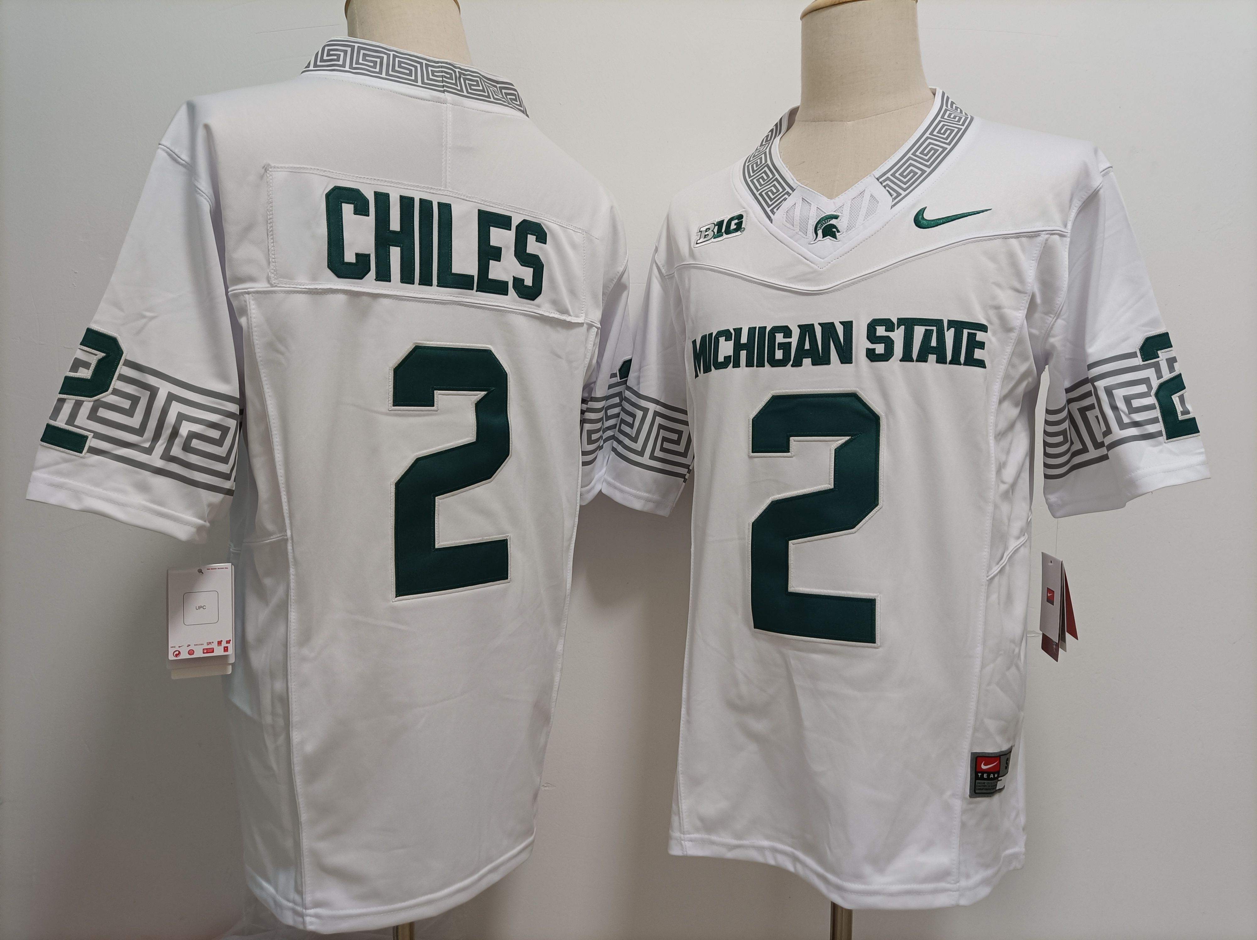Men Michigan State Spartans #2 Chiles White Nike 2025 NCAA Jersey->more ncaa teams->NCAA Jersey
